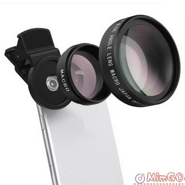 Ống Kính Macro-Lens 0.45x 49mm Uv Góc Rộng 2 Trong 1 Cho Điện Thoại