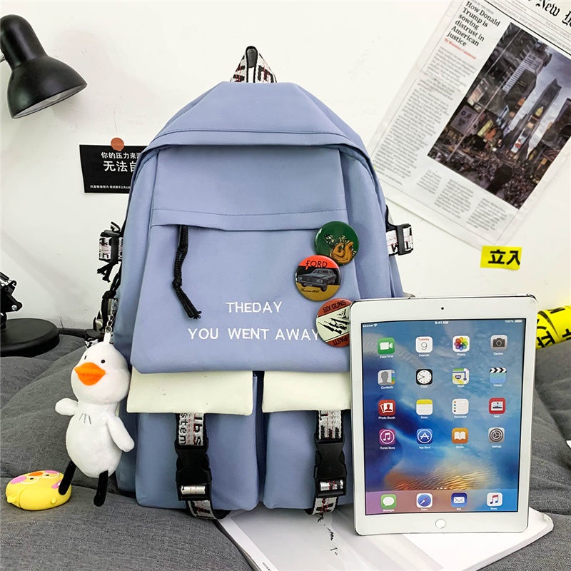 Ba Lô Đi Học In Chữ Chống Thấm Nước Cho Nữ balo đi học ulzzang cặp đi học nữ laptop