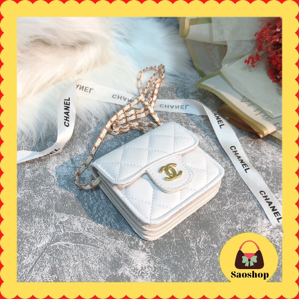Túi Xách Nữ Đeo Chéo Mini Nhiều Ngăn Chất Da Mềm Trần Trám Size 12x10cm Windy.com saoshop.vn