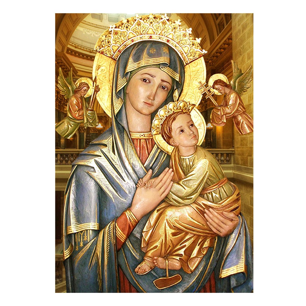 Bộ tranh đính đá 5D hình Đức Mẹ và phụ kiện tự làm | BigBuy360 - bigbuy360.vn