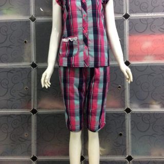 Bộ mặc nhà kate caro lửng