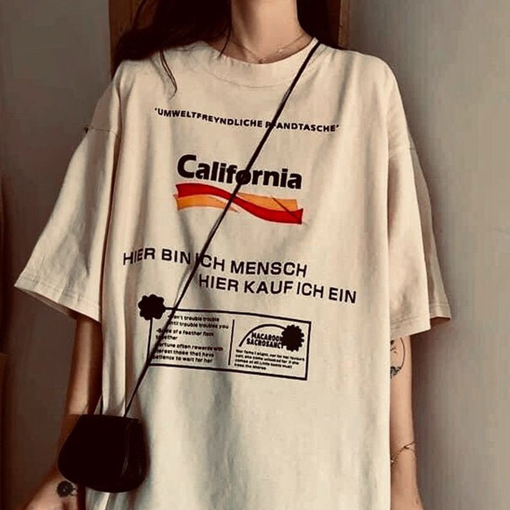 Áo thun nữ tay lỡ SAM CLO freesize phông form rộng dáng Unisex, mặc cặp, nhóm, lớp in chữ CALIFORNIA đỏ đô | BigBuy360 - bigbuy360.vn