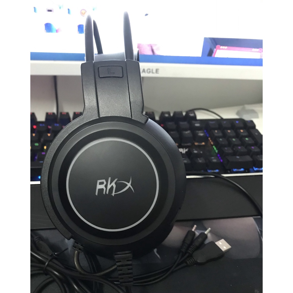 💯 TAI NGHE MÁY TÍNH RK X1 USB 3.5 MÀU ĐEN CÓ MICRO DÀI 💯