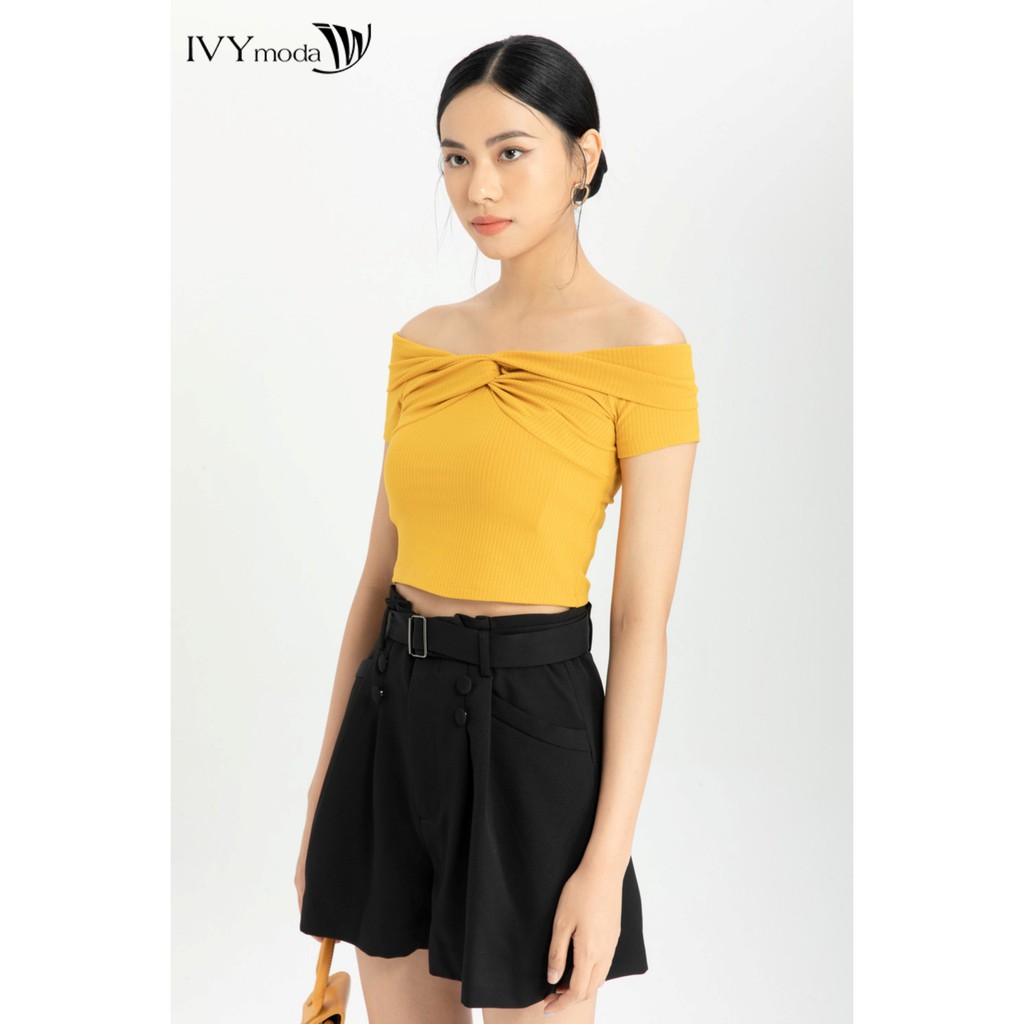 [NHẬP WABRTL5 GIẢM 10% TỐI ĐA 50K ĐH 250K ]Quần sooc nữ kèm đai thiết kế IVY moda MS 20B8305