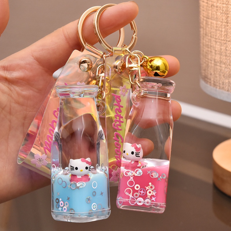 Móc Khóa Hình Bình Sữa Hoạt Hình Bằng Acrylic
