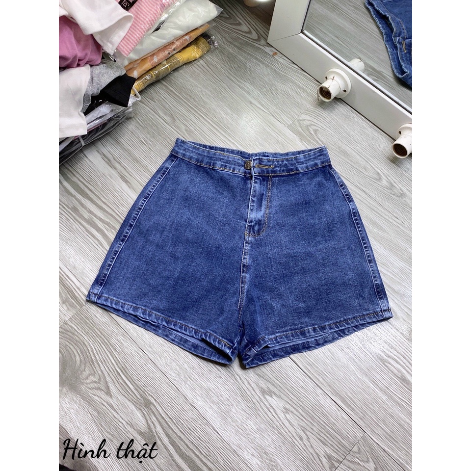Quần đùi jean nữ, quần short jean nữ lưng cao chất dày min hàng chuẩn shop trend