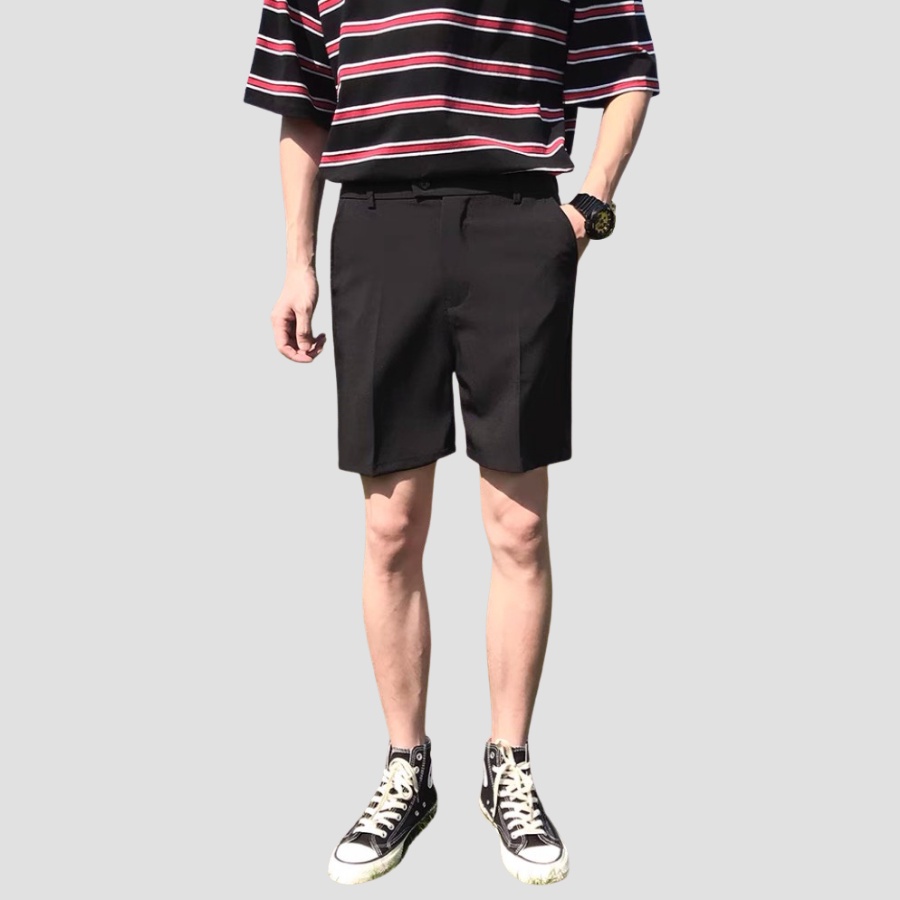Quần short nam BASIC, quần short tây nam kiểu dáng trẻ trung co dãn thoáng mát vải cotton