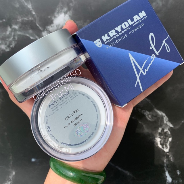 Phấn phủ bột khoáng Kryolan Anti Shine Powder.