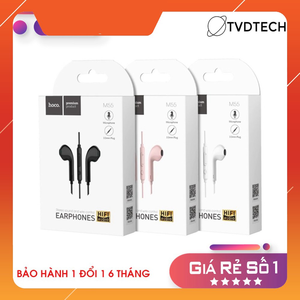 Tai Nghe Dây HOCO M55 Chính Hãng Nhét Tai Có Mic Cổng 3.5mm Âm Thanh Sống Đông Bảo Hành 6 Tháng FullBox