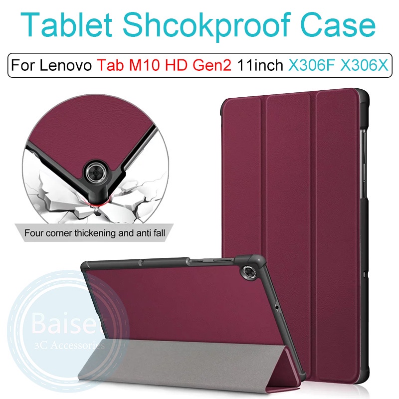Bao Da Pu Máy Tính Bảng Nắp Gập Có Thể Điều Chỉnh Cho Lenovo Tab M10 Hd Gen2 Tb-X306 X306F X306X 10.1inch Ốp