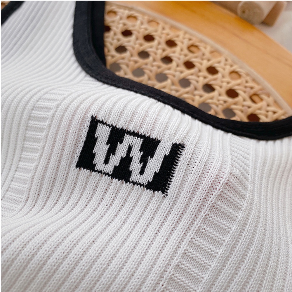 Áo Dệt Kim Không Tay In Chữ Thời Trang Mùa Hè Dành Cho Nữ