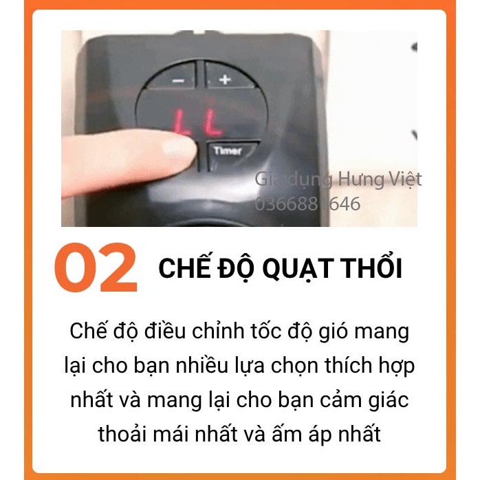 Quạt sưởi, Máy sưởi cắm điện mini Handy Heater [MÁY SƯỞI VUÔNG]