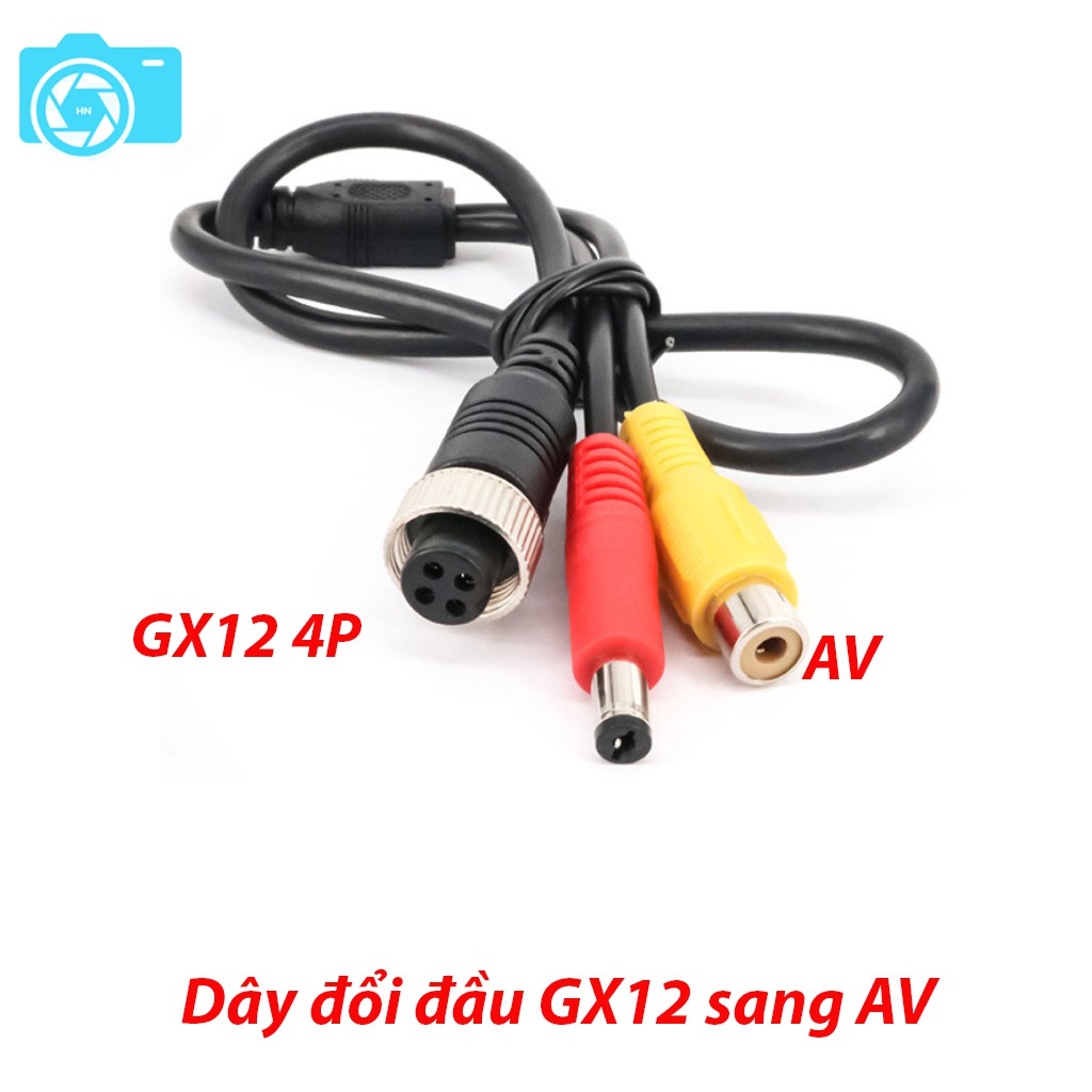 ĐỔI ĐẦU CHÂN CẮM GX12 CHO MÀN HÌNH - Dây đổi đầu giắc từ GX12 4P sang AV