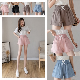 Quần short nữ đũi nhật, quần đùi nữ vải đũi lưng thun ống rộng siêu mát thoải mái thấm hút mồ hôi mùa hè
