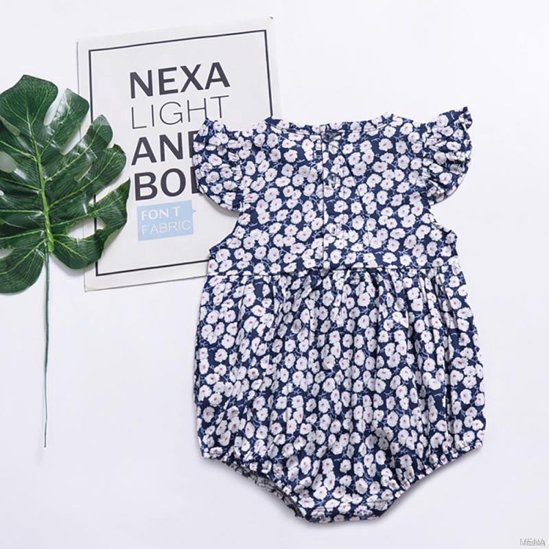 Áo liền quần tay cánh tiên họa tiết hoa xinh xắn cho bé gái 0-24 tháng