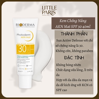 Kem chống nắng bio photoderm akn mat cho da dầu mụn | hàng nội địa pháp