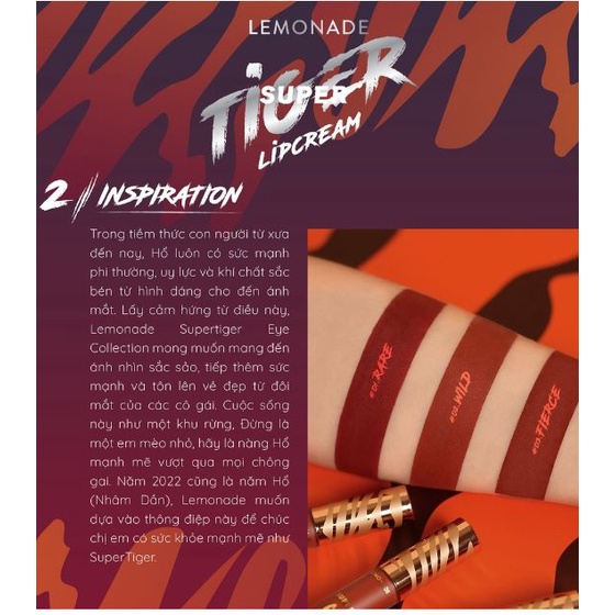 Son kem lì Lemonade SuperTiger Matte Lipcream 5g