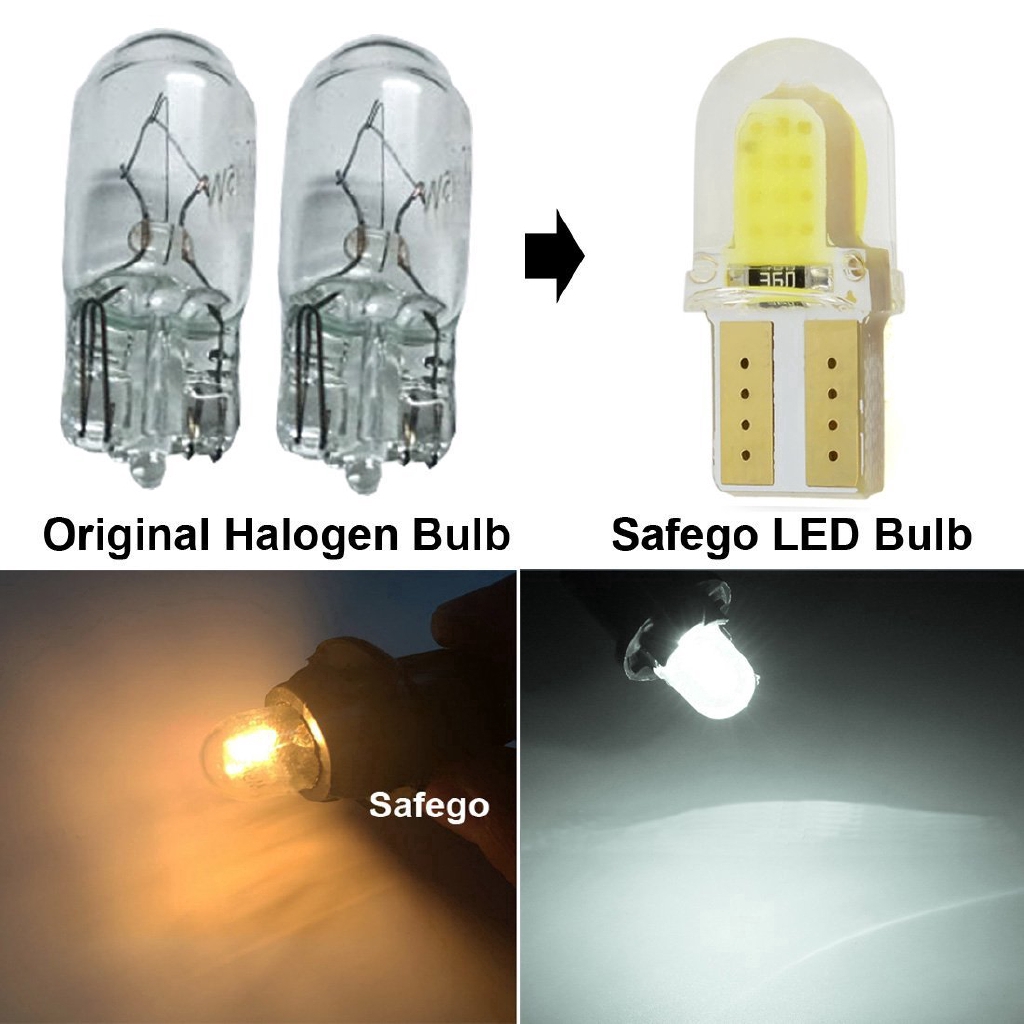 Bộ 10 Đèn LED 4 SMD Chất Liệu Silica Gel Màu Sắc Trắng Cho Biển Số Xe Hơi