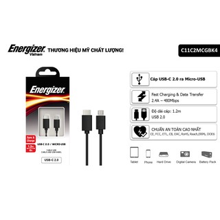Cáp Type-C Energizer C11C2MCGBK4