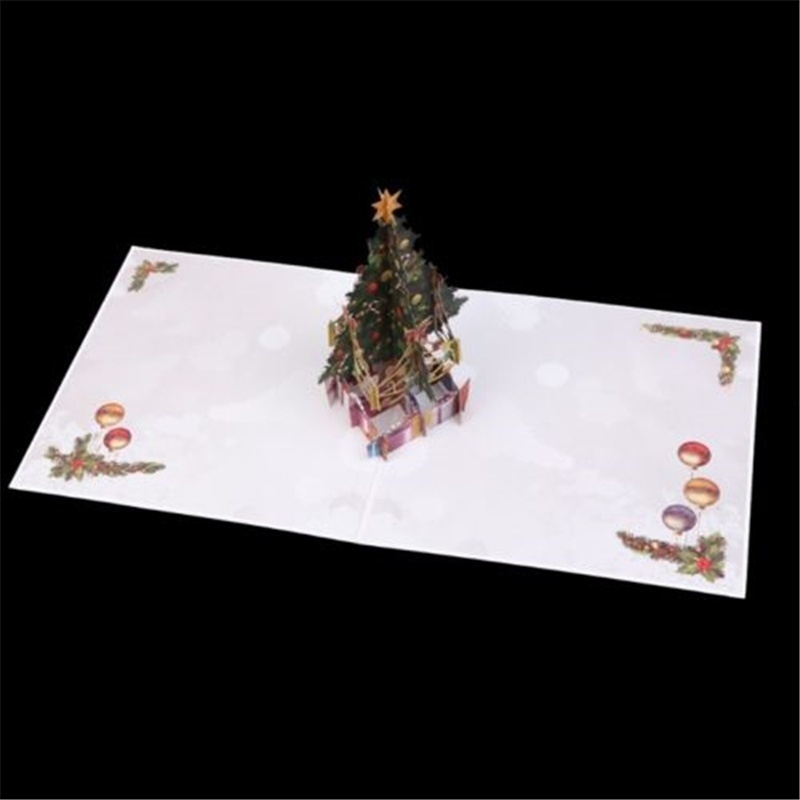 Handmade 3D Pop Up Greeting Cards Merry Christmas Tree Xmas Thanks Holiday Gift