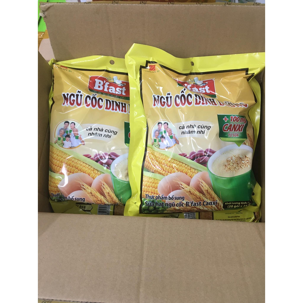 Ngũ cốc dinh dưỡng Bfast canxi gói 500g (20 gói x25g)