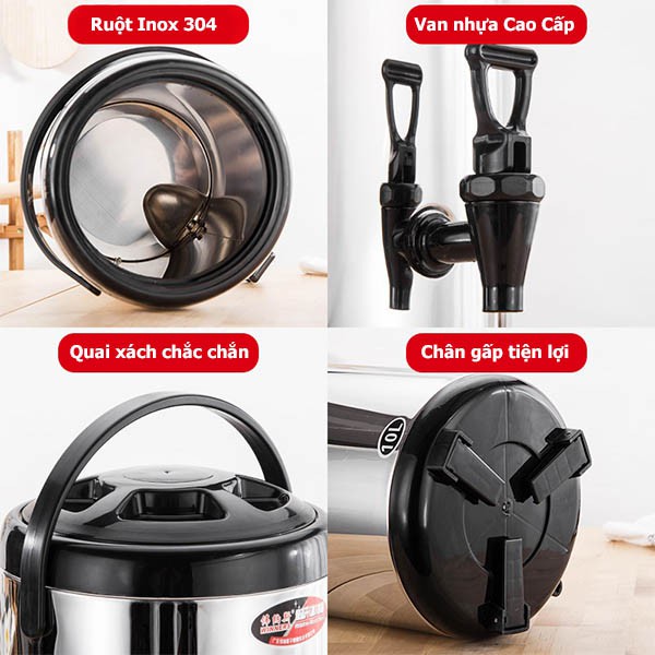 Bình Ủ Trà 10L Winner - Có Đồng Hồ Nhiệt - Inox 304