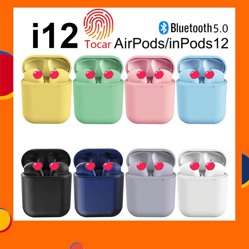 Tai nghe bluetooth Inpods i12 cảm ứng điều khiển, tai phone bluetooth i12 cảm biến âm thanh
