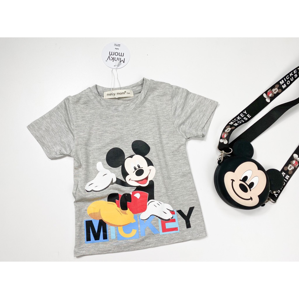 [SALE] Áo Thun Cộc Tay Cho Bé Trai Minky Mom Vải Thun Lạnh Họa Khủng Long Ô Tô Mickey Đáng Yêu MKMA2112