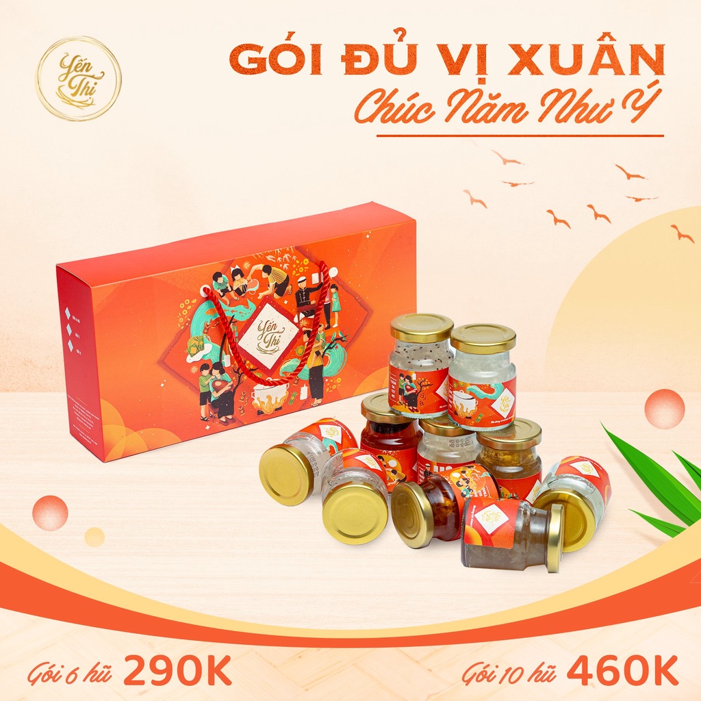 [Hộp quà tặng] Hộp 10 Gói yến đủ vị - Yến Thị - 30% Yến sào