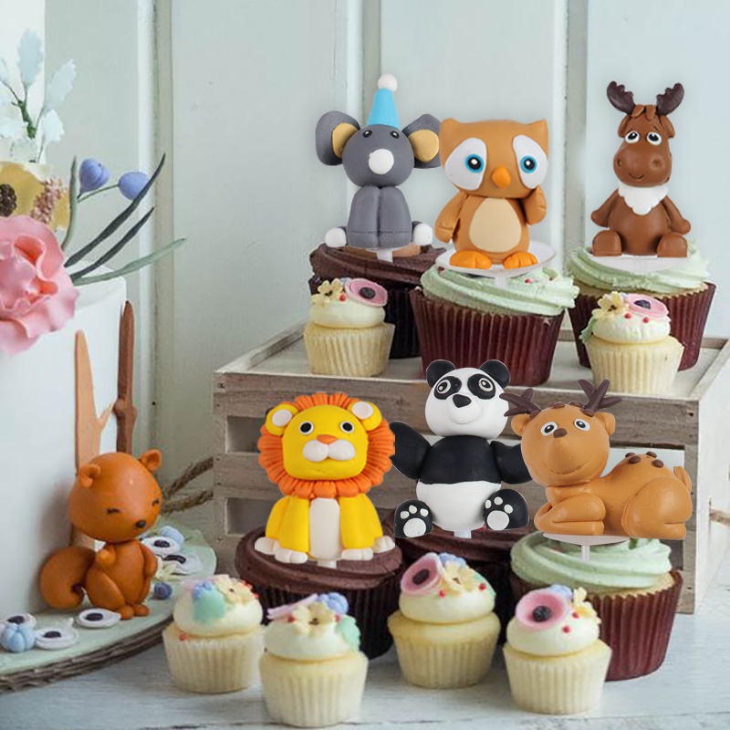 Que Cắm Trang Trí Bánh Hình Động Vật Dễ Thương