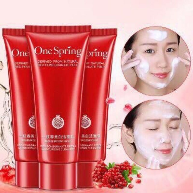 Sữa Rửa Mặt Sáng Da , Dưỡng Ẩm one Spring Lựu Đỏ