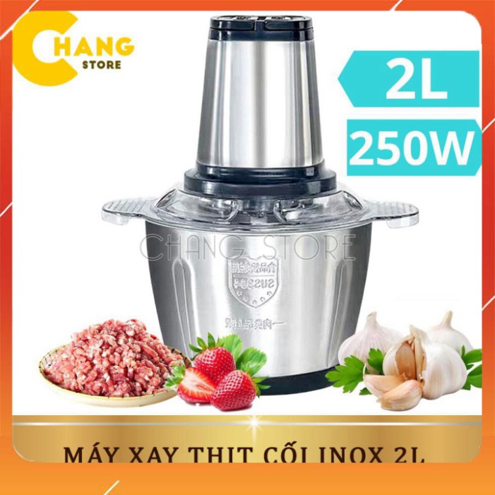 Máy Xay Thịt Đa Năng Cối INOX 304 2L Công Suất 250W, 4 Lưỡi, Cối xay thực phẩm Đa Năng | (LH3)