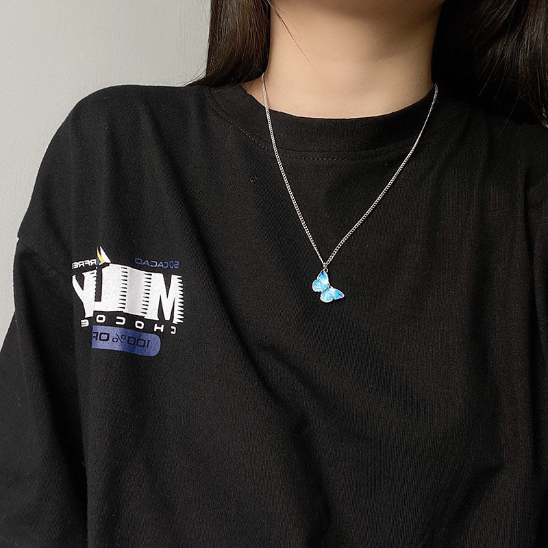vòng cổ chuỗi mắt xích hình bướm tinh tế nhẹ nhàng