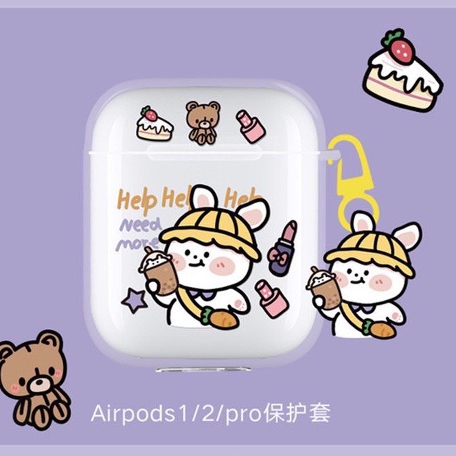 Vỏ bảo vệ tai nghe bluetooth Airpods bằng Sillicone dẻo, ốp Case cute, Airpods 2/pro CASE TRONG CÓ HÌNH