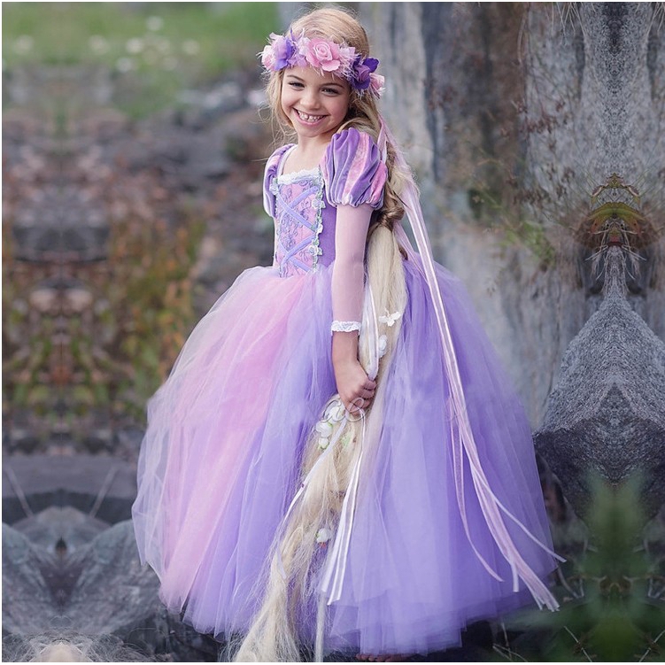 Váy NNJXD công chúa hóa trang thời trang cho bé gái dự tiệc sinh nhật