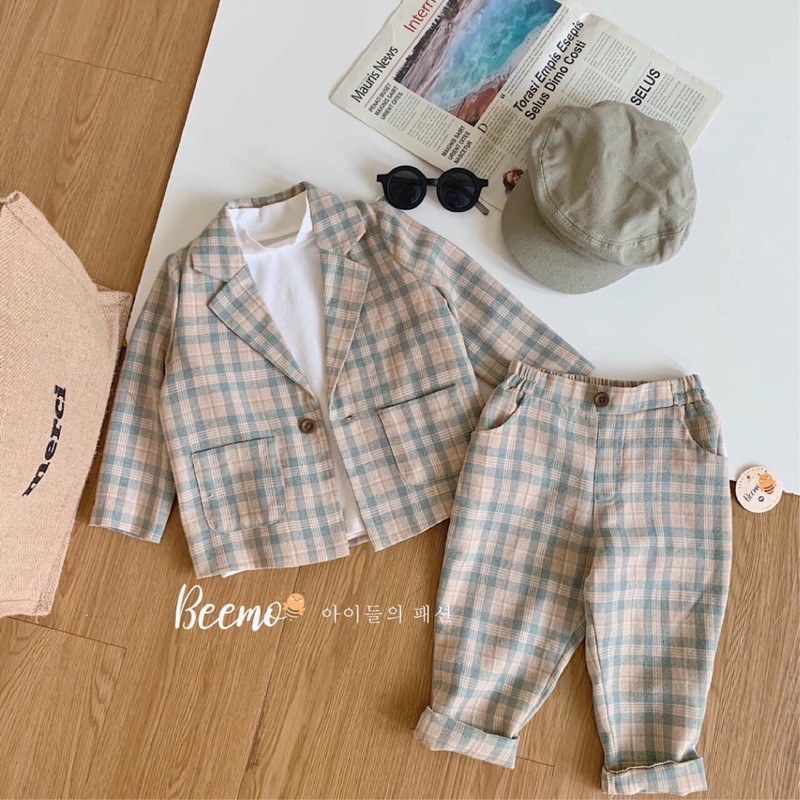 VEST kẻ unisex 3 chi tiết