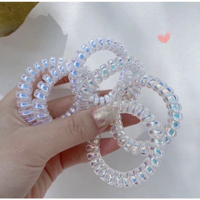 Dây buộc tóc lò xo to màu ombre xinh