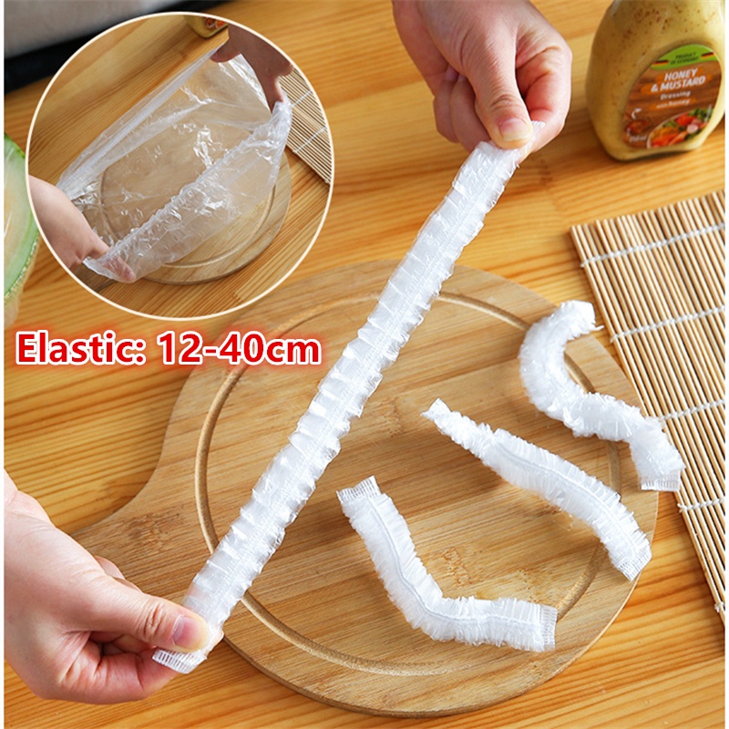 Set 100 Vỏ Bọc Bảo Quản Thực Phẩm Bằng Nhựa Co Giãn Sử Dụng Một Lần