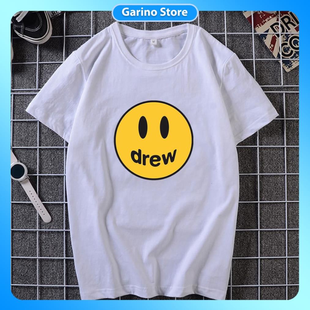Áo thun nam nữ unisex ngắn tay không cổ đẹp Mặt Cười Drew Garino Store