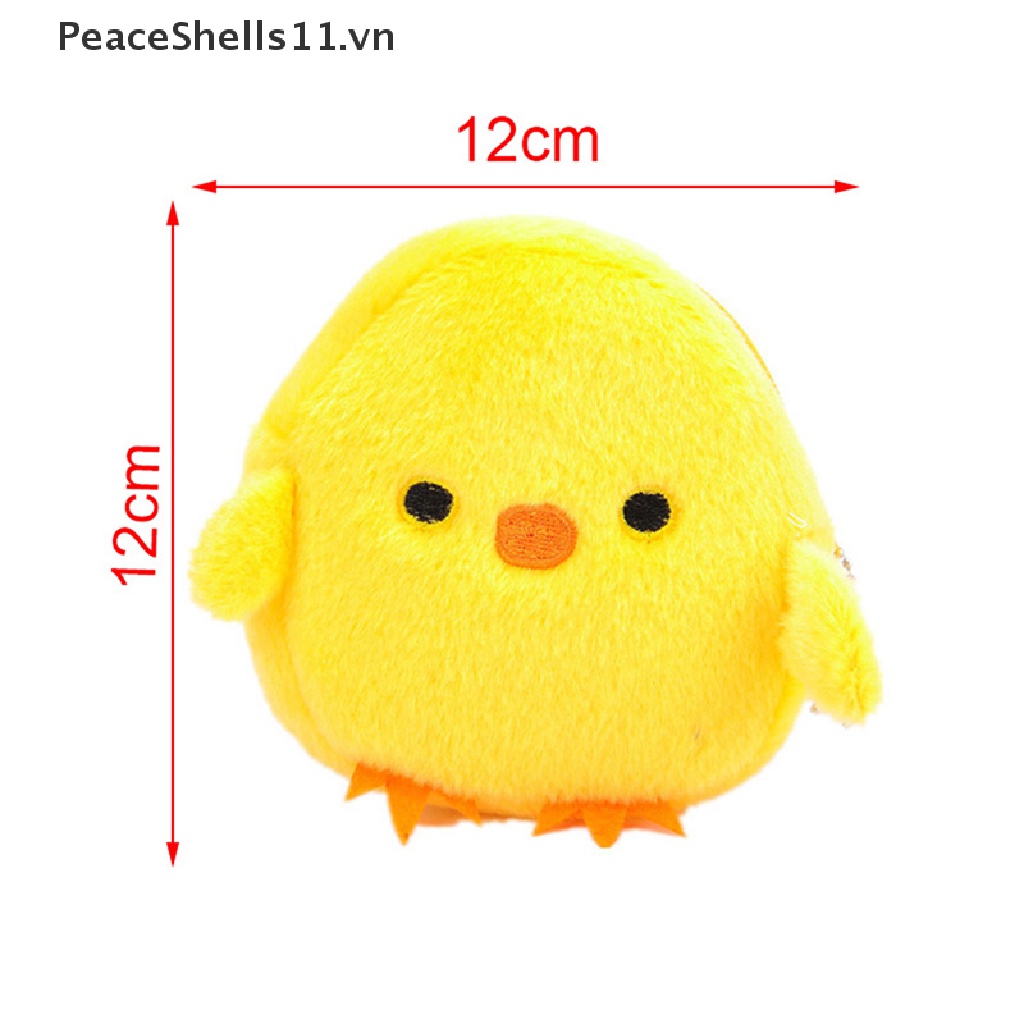 1 Ví Đựng Tiền Xu Mini Mềm Mại Hình Gà Con Màu Vàng Dễ Thương