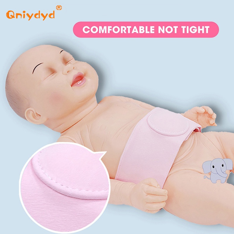 Set 2 Đai Quấn Bụng Bằng Cotton Co Giãn Thoáng Khí Cho Trẻ Sơ Sinh