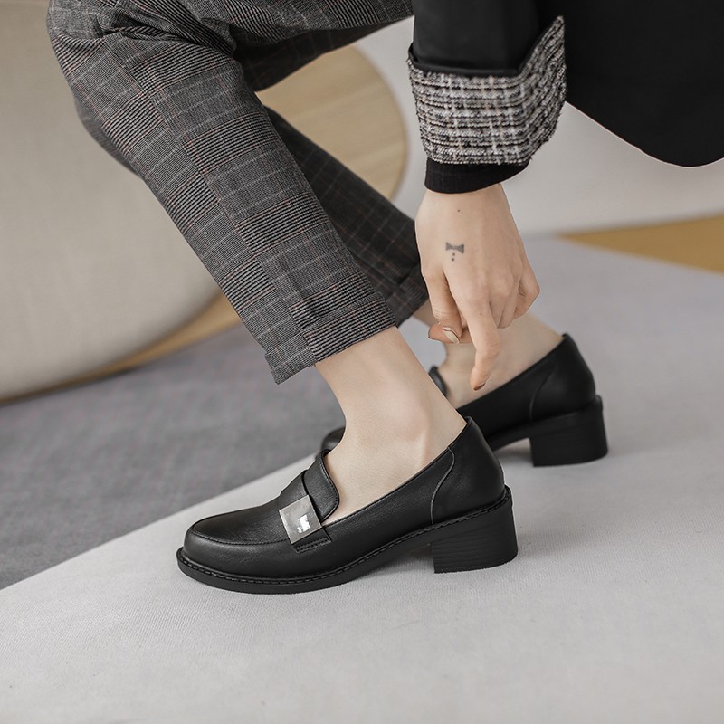 Giày da đế cao 5cm phong cách thời trang cổ điển cho nữ | BigBuy360 - bigbuy360.vn