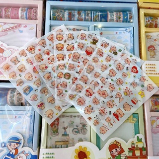 Set sticker 6 miếng hình heo hồng
