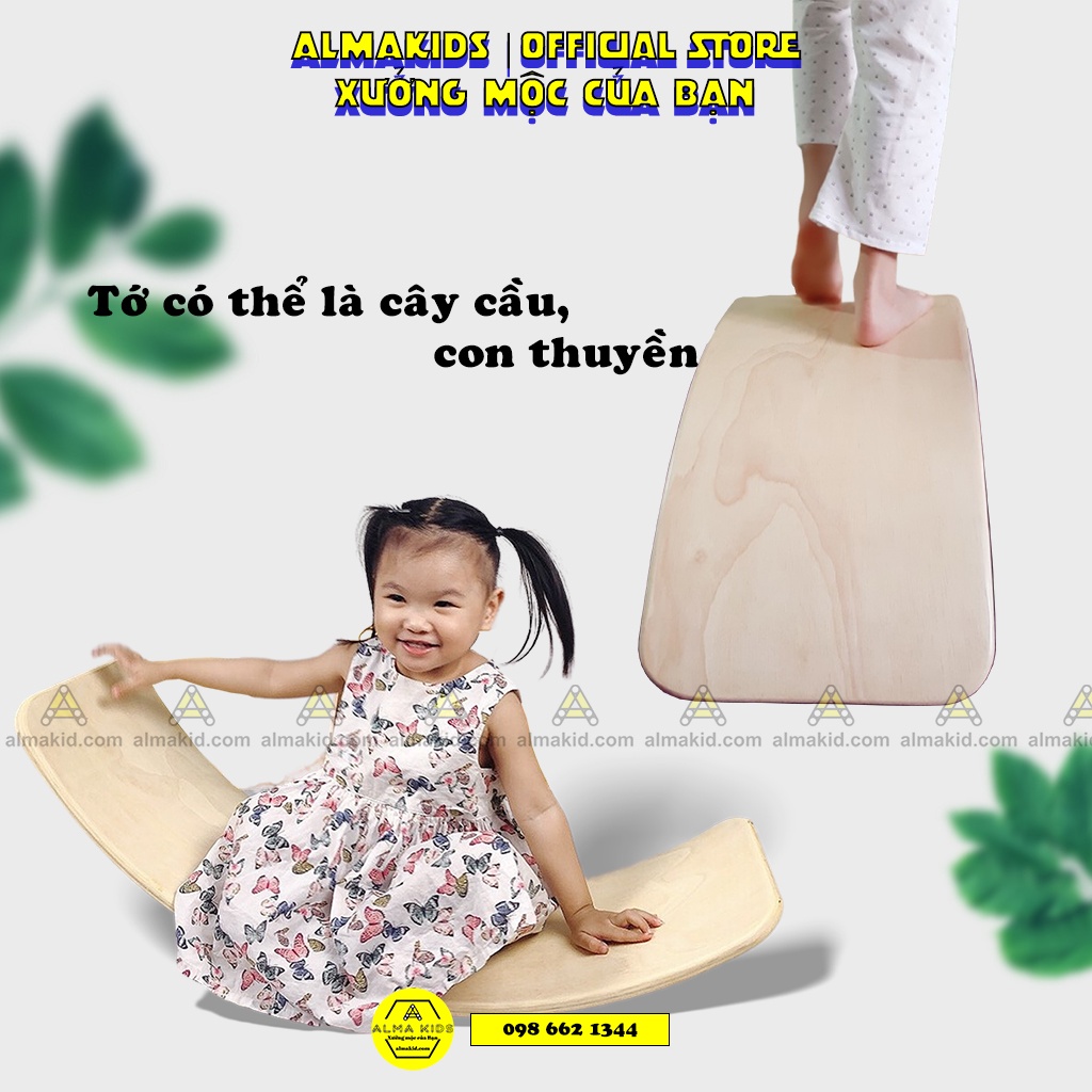 Ván Thăng Bằng Montessori - Ván Thăng Bằng Cong Rocker Board Alma Kids AMK2104.