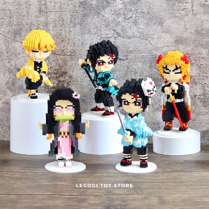 Đồ chơi xếp hình Legogi NHÂN VẬT 19CM Demon Slayer Anime Nhật Bản mô hình lắp ráp lắp ghép