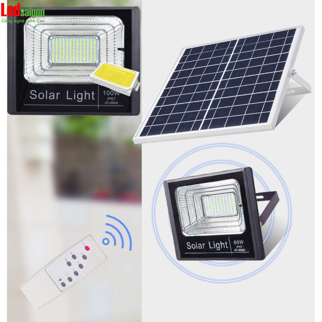 Đèn pha led Năng Lượng Mặt Trời công suất 400w /300w/200w SOLAR LIGHT - Pin sạc dời đèn pha led vỏ nhôm chống nước IP67