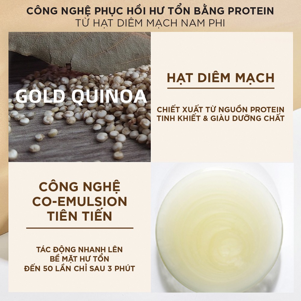 #CHÍNH HÃNG# Kem dưỡng xả khô chống nhiệt L'oreal Absolut Repair Gold Quinoa + Protein Blow-dry Cream Leave-in #SIÊU RẺ#