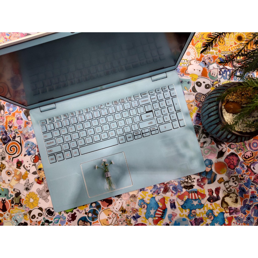 Decal Skin dán Laptop mẫu hoa xanh