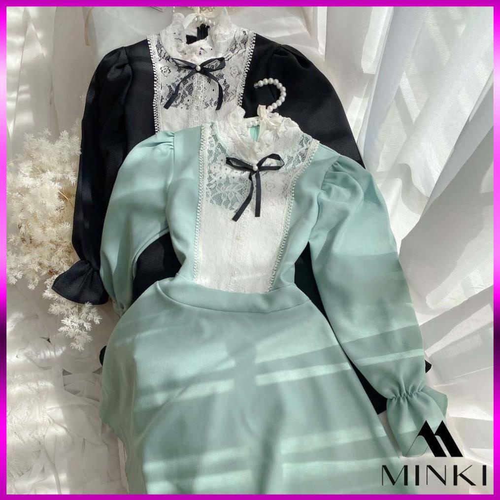 [TTTK] ĐẦM XANH ĐEN PHỐI REN NGỰC - CHẤT LIỆU REN CAO CẤP - MÀU XANH VÀ ĐEN [2021] | BigBuy360 - bigbuy360.vn