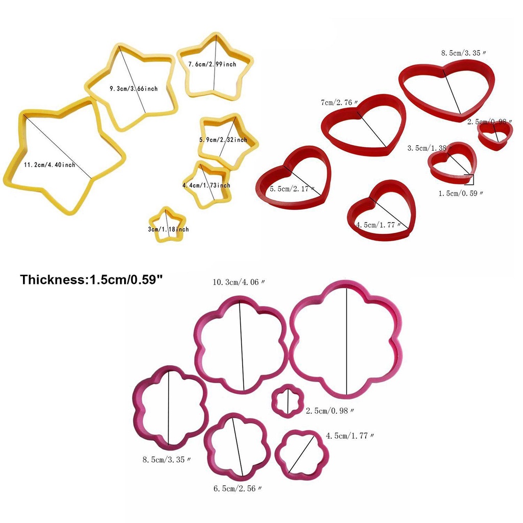 Set 6 Khuôn Cắt Bánh Quy Hình Cây Thông Giáng Sinh DIY